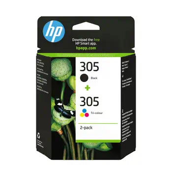 Meilleur prix Pack de 2 cartouches d'encre authentiques HP 305 3 couleurs / noir