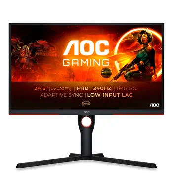 Livraison rapide AOC G3 25G3ZM/BK écran plat de PC 62,2 cm (24.5") 1920 x 1080 pixels Full HD Noir, Rouge